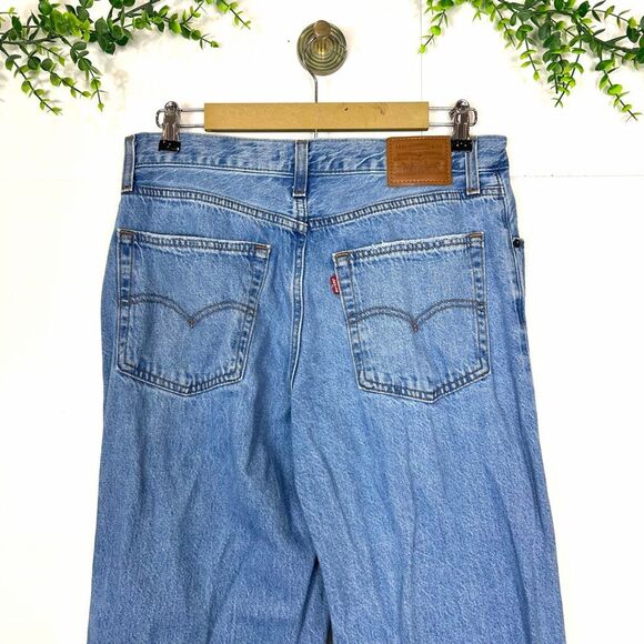 Levi’s Baggy Dad Jeans Womens Distressed light Blue 29 Ripped Wide Leg vintage - Picture 8 of 16